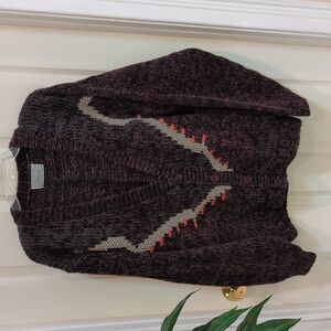 Handmade Men's V-Neck Cardigan Sweater Heather Purple Size XXL